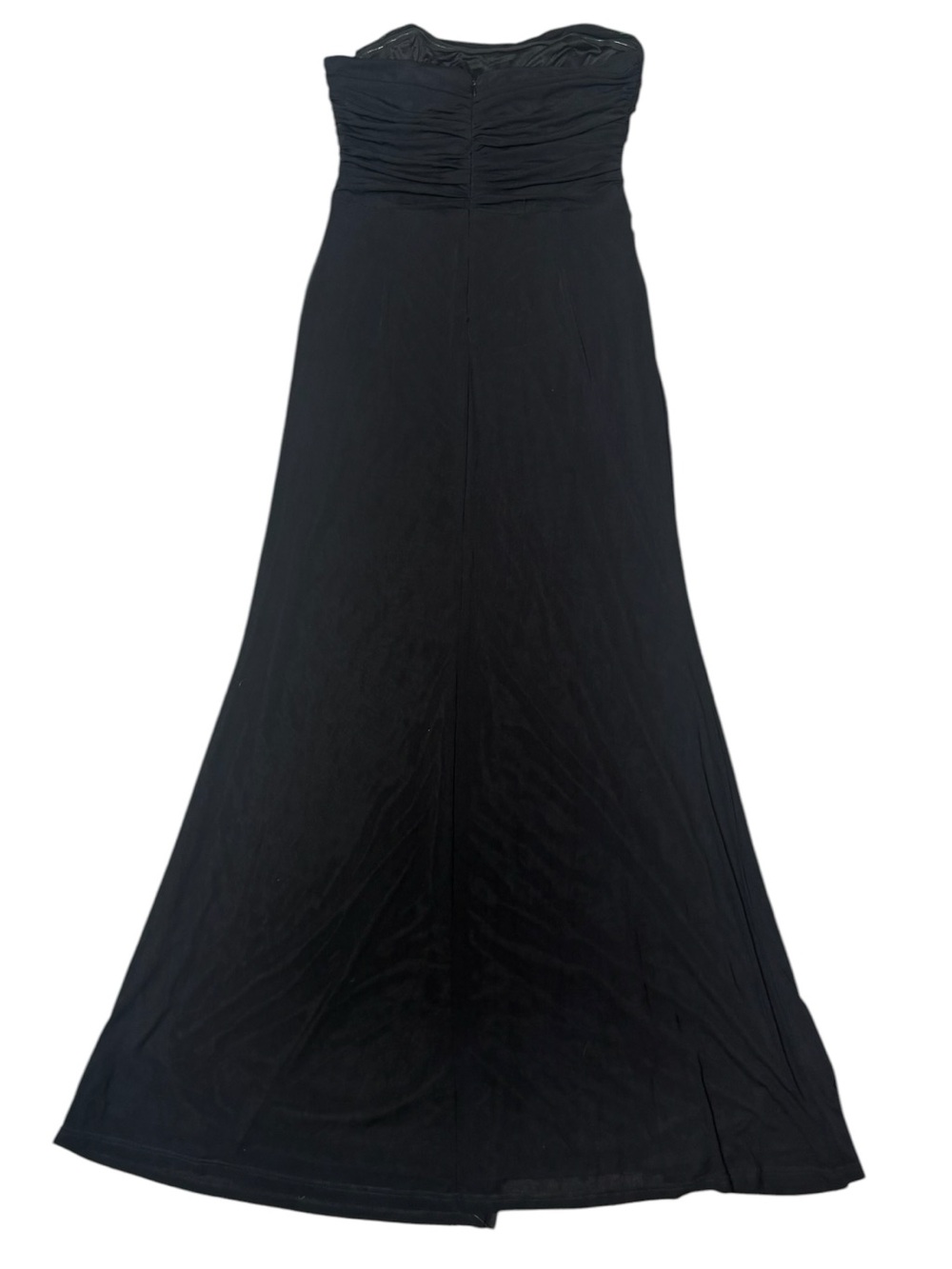 Lulu's Strapless Black Ruched Maxi Dress with High Slit NWT Size XL - Picture 6 of 7